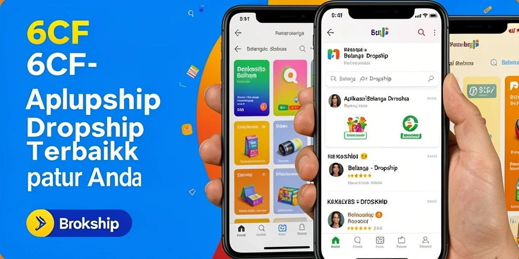 Antarmuka aplikasi 6CF menampilkan beragam produk untuk Dropship.