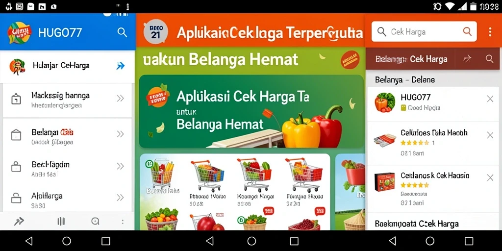 Tampilan antarmuka aplikasi HUGO77 untuk Cek Harga produk.