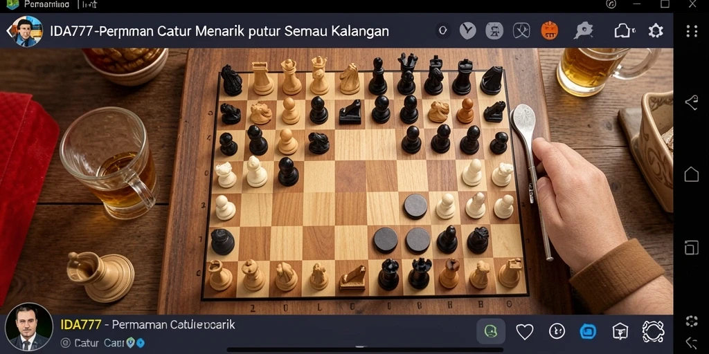 Tampilan antarmuka menarik dari game IDA777 dengan papan Catur.