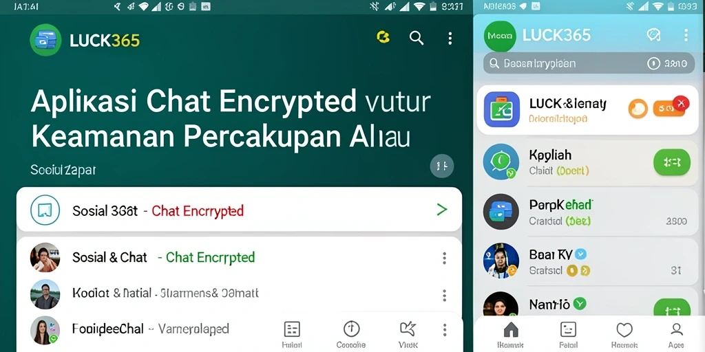 Antarmuka LUCK365 yang simple dan aman untuk chatting.