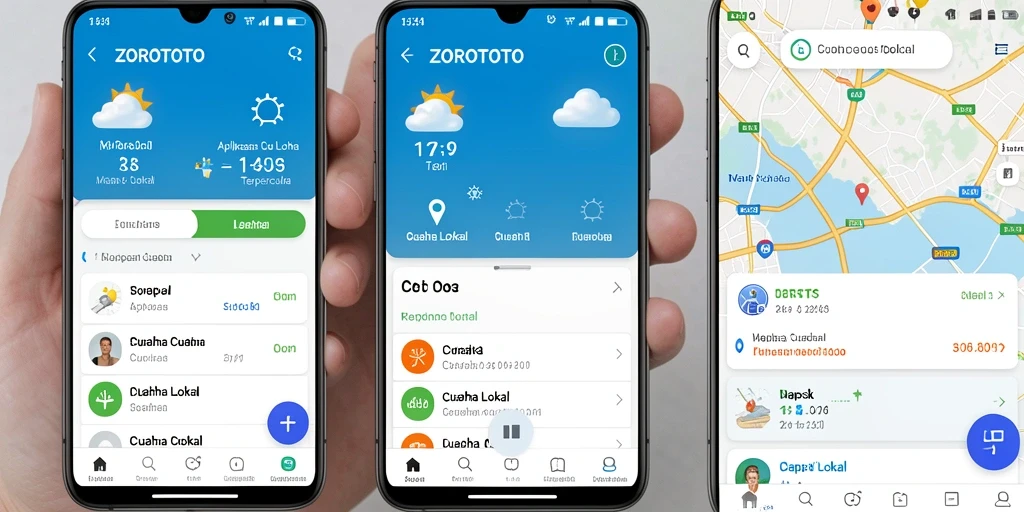 Tampilan antarmuka ZOROTOTO dengan informasi cuaca lokal yang akurat.
